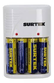 [SUR-CP4] CARGADOR PARA PILAS SURTEK 2A-3A-9V CON 4 PILAS AA