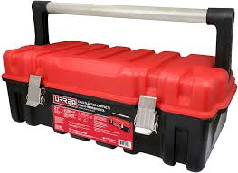 [URR-CPUC20R] CAJA PARA HERRAMIENTA PLASTICA 20"X11"X7.1/2" CON BROCHES METALICOS COMPACTA ALTA REISTENCIA ROJA