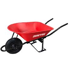 [SUR-CT604W] CARRETILLA 6.0 FT BASTIDOR D/MAD ROJA (CTJRM4) C/CHUMACERA LLANTA REFORZADA CAL 20