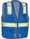 [LIC-CLR5000AZ] CHALECO DE SEGURIDAD TIPO RESCATISTA REFLEJANTES ALTA VISIBILIDAD CON CIERRE Y 2 BOLSAS AZUL