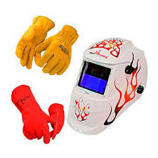 [RED-RF55301P] CARETA PARA SOLDAR ELECTRONICA AJUSTE DE MATRACA (FIRESTARTER) + GUANTE ARGONERO + GUANTE DE CARNAZA