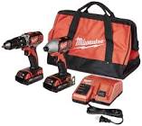 [MIL-2697-22CT] ROTOMARTILLO 1/2" 18V + PISTOLA DE IMPACTO 1/4" 18V + BOLSA CON 1 BAT 18V M18 Y CARG