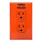 [AXO-AC105/2-NA] CONTACTO ELECTRICO DUPLEX DE TIERRA AISLADA NARANJ