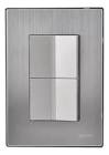 [AXO-INOX1010] PLACA ARMADA INOX CON 2 APAGADORES SENCILLOS DE 1.5 MÓDULOS PLATA