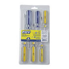 [FOY-FDE4] JUEGO DESARMADORES COMBINADOS DE PVC PLANO Y PHILLIPS (4 PZAS)