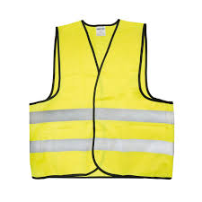 [SUR-137378] CHALECO AMARILLO CINTA PLATEADA REFLEJANTE TELA DE POLIESTER RESPIRABLE