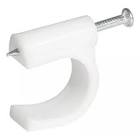 [SUR-GRAC16] GRAPA PARA CABLE COAXIAL CON CLAVO 16MM BLANCO (BOLSA CON 20 PZAS)