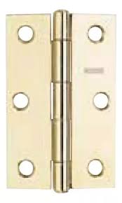 [LOC-LBA30LB] BISAGRA LIGERA RECTANGULAR 3" X 2" (74MM X 48MM) LATON BRILLANTE CON TORNILLOS