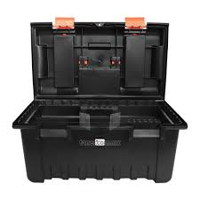 [FOY-143202] CAJA PARA HERRAMIENTA 22 " X10 "  PLASTICA NEGRA CON ORGANIZADOR