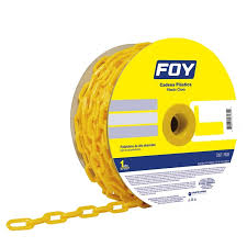 [FOY-143425] CADENA PLASTICA 8MM 5/16" CARRETE DE 25M AMARILLA