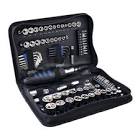 [FOY-144023] JUEGO DADOS DE CUADRO 1/4" Y 3/8" STD Y MM 12 Y 6 PTAS. (85 PZAS) PORTAFOLIO DE NYLON