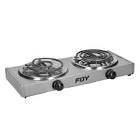 [FOY-144711] PARRILLA ELECTRICA CUADRADA 2 QUEMADORES CON INTERRUPTOR DE ACERO ALUMINIZADO