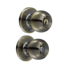 [LOC-14PO] CERRADURA POMO TUBULAR BOLA PARA BAÑO LATON ANTIGUO