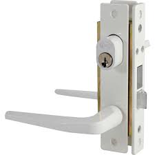 [LOC-17CL] CERRADURA PARA PUERTA DE ALUMINIO TIPO BASIC COLOR BLANCO EURO FUNCION DOBLE