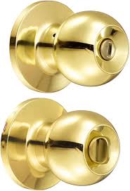 [LOC-18PO] CERRADURA POMO TUBULAR BOLA PARA ENTRADA LATON BRILLANTE