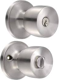 [LOC-19PO] CERRADURA POMO TUBULAR COPA PARA RECAMARA ACERO INOXIDABLE
