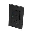 [SUR-P600N] PLACA PARA CONTACTOS 1 ENTRADA 1/3 DE ABS Y ARMAZON DE ACERO NEGRO