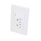[SUR-P602B] PLACA PARA CONTACTOS 2 ENTRADA 1/3 DE ABS Y ARMAZON DE ACERO BLANCO