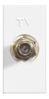 [SUR-P614B] CONECTOR ELECTRICO PARA TELEVISION 1/3 SIN PLACA DE ABS BLANCO