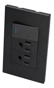 [SUR-P625N] APAGADOR ELECTRICO SENCILLO CON 2 CONTACTOS ATERRISADOS 1/3 CON PLACA 16 A DE ABS Y COBRE NEGRO