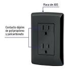 [SUR-P627N] CONTACTO ELECTRICO DOBLE ATERRIZADO CON PLACA 16 A DE ABS Y COBRE NEGRO