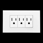 [SUR-P628B] CONTACTO ELECTRICO TRIPLE ATERRIZADO 1/3 CON PLACA 16 A DE ABS Y COBRE BLANCO