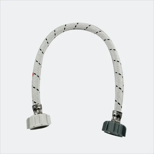 [COF-CVSB-A50] MANGUERA PARA WC FLEXIBLE DE VINILO BLANCO 50CM SALIDA 1/2"X7/8" TUERCA PLASTICA