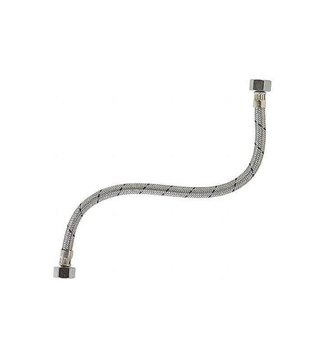 [COF-LL-A40] MANGUERA PARA LAVABO FLEXIBLE DE ACERO INOXIDABLE/DE VINILO 40CM SALIDA 1/2"X1/2"