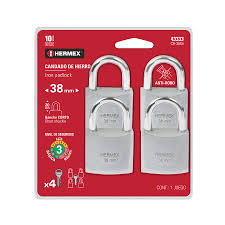 [PHI-112 BP] CANDADO METALICO 38MM GANCHO CORTO (BLISTER)