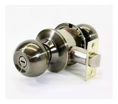 [PHI-40SXGAM5XXXN] CERRADURA POMO CILINDRICO BAÑO LATON ANTIGUO GAMMA P/SENCILLO