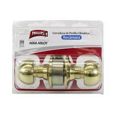 [PHI-52PDGAM3XXXN] CERRADURA POMO CILINDRICO RECAMARA LATON BRILLANTE GAMMA P/DOBLE