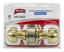[PHI-52PDGAM3XXXB] CERRADURA POMO CILINDRICO RECAMARA LATON BRILLANTE GAMMA P/DOBLE (BLISTER)