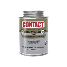 [CON-Z-20202] CEMENTO PARA PVC 240 ML (8 OZ) TRANSPARENTE ETIQUETA DORADA (CONTACT 202)
