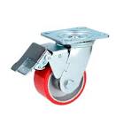 [SUR-RP10B] RODAJA DE FIERRO 4" RUEDA DE POLIURETANO GIRATORIA CON FRENO