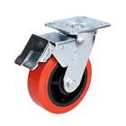 [SUR-RR15B] RODAJA DE POLIPROPILENO ROJO/NEGRO 6" GIRATORIA CON FRENO