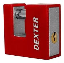[DEX-16935] CANDADO PARA CORTINA METALICO 70MM ROJO