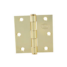 [LOC-36BL] BISAGRA ARQUITECTONICA CUADRADA 3.5" (87MM) LATON BRILLANTE CON TORNILLOS CON BALERO