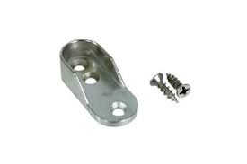 [HAN-4324] BRIDA PARA TUBO PARA CLOSET OVALADO CON TORNILLOS CROMADO