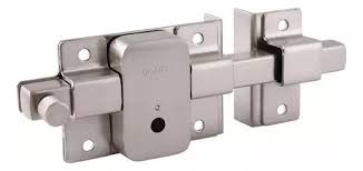 [DEX-5835] CERRADURA DE BARRA FIJA IZQ CROMADA LLAVE/TETRA CON BOTON DE SEGURIDAD