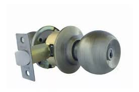[DEX-6603] CERRADURA POMO CILINDRICO RECAMARA LATON ANTIGUO BARZA