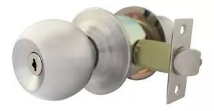 [DEX-6625] CERRADURA POMO CILINDRICO RECAMARA ACERO INOXIDABLE LLAVE DE TECLAS BARZA