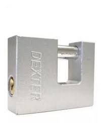 [DEX-6945] CANDADO PARA CORTINA METALICO 75MM CROMADO ANTIPALANCA