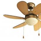 [VEK-7661] VENTILADOR PARA TECHO 30" 3 VEL. 60W, 6 ASPAS ROBLE CLARO ACABADO N. SAT. CON SOCKET PARA LAMPAR