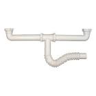 [RUG-11EP] DESAGE PARA FREGADERO FLEXIBLE DOBLE TRAMPA SIN CONTRA