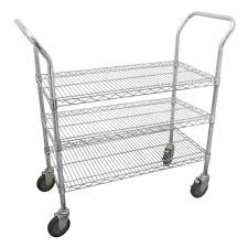 [URR-44188] CARRO UTILITARIO DE ALAMBRE 36" X 18" 3 NIVELES CON RUEDAS DE POLIURETANO DE 5"