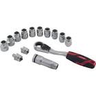[URR-4701GT] JUEGO DADOS CUADRO 1/4" CORTOS Y ACCESORIOS GO-THROUGH SPLINE (14 PZAS)