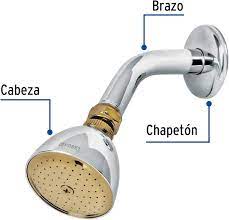 [RUG-45LC] BRAZO PARA REGADERA Y CHAPETON DE LATON CROMO-ORO