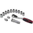 [URR-5201GT] JUEGO DADOS CUADRO 3/8" CORTO Y ACCESORIOS GO-THROUGH SPLINE (14 PZAS)