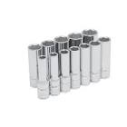 [URR-52205] JUEGO DADOS CUADRO 3/8" LARGO MM 6 PTAS. EN RIEL Y CLIPS (12 PZAS)
