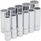 [URR-52222] JUEGO DADOS CUADRO 3/8" LARGO MM 12 PTAS. Y ACCS. (29 PZAS) CJ. METALICA